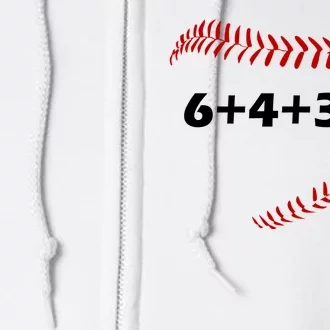 6+4+3=2 Funny Baseball Double Play Full Zip Hoodie