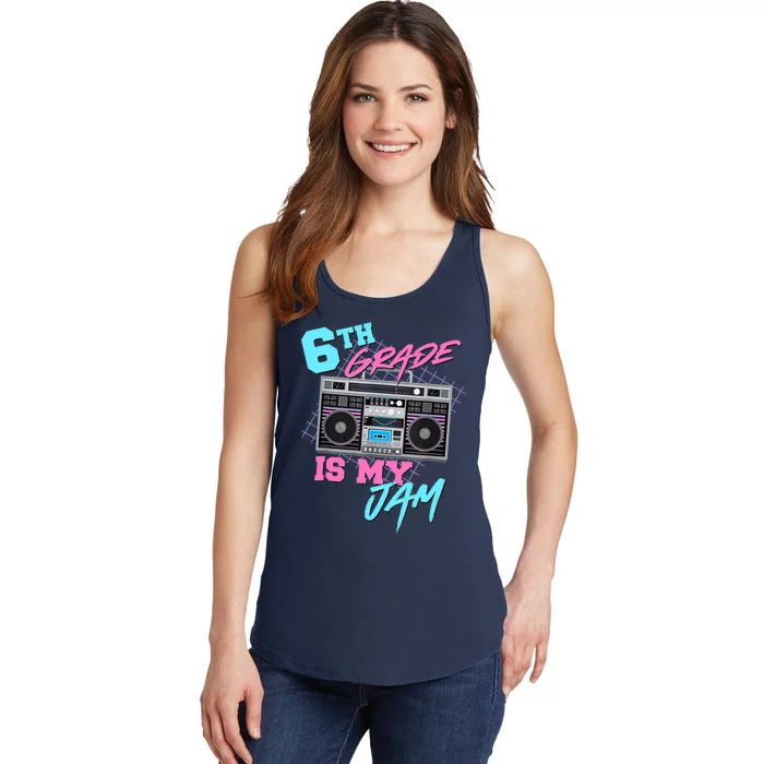 6th Grade Is My Jam Vintage 80s Boombox Teacher Student Ladies Essential Tank