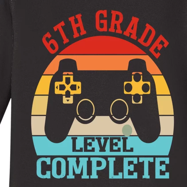 6th Grade Level Complete Last Day Of School Graduation Baby Long Sleeve Bodysuit