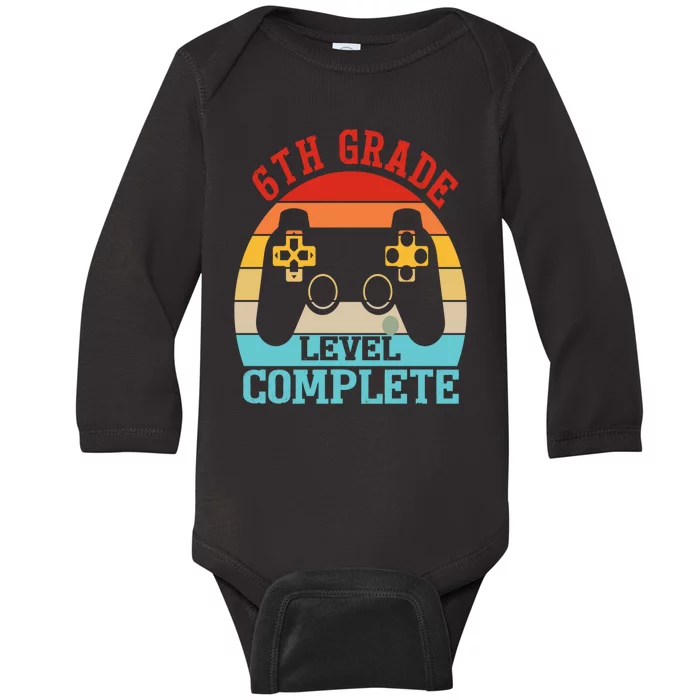 6th Grade Level Complete Last Day Of School Graduation Baby Long Sleeve Bodysuit