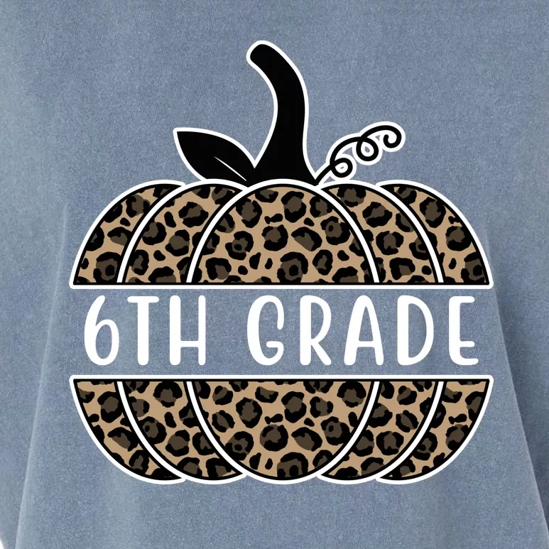 6th Grade Leopard Pumpkin Garment-Dyed Women's Muscle Tee