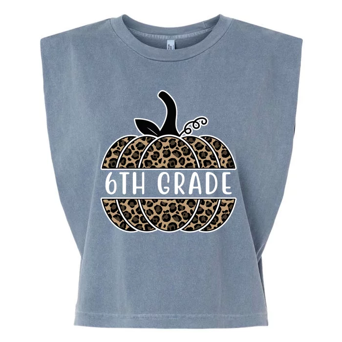 6th Grade Leopard Pumpkin Garment-Dyed Women's Muscle Tee