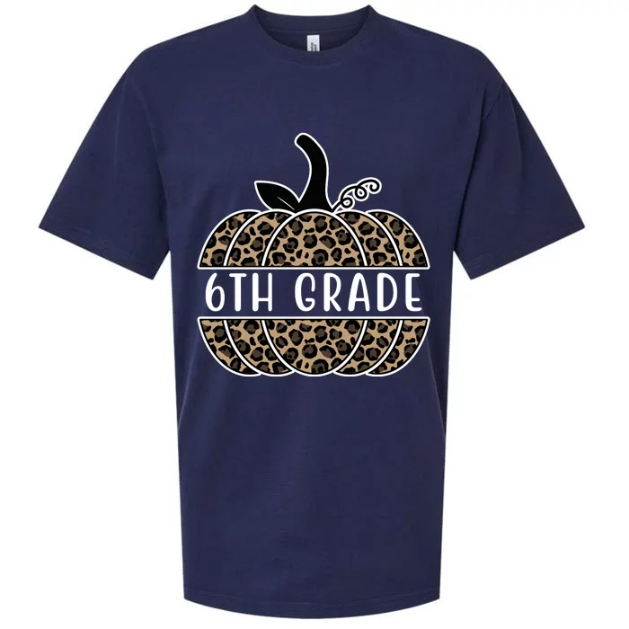 6th Grade Leopard Pumpkin Sueded Cloud Jersey T-Shirt