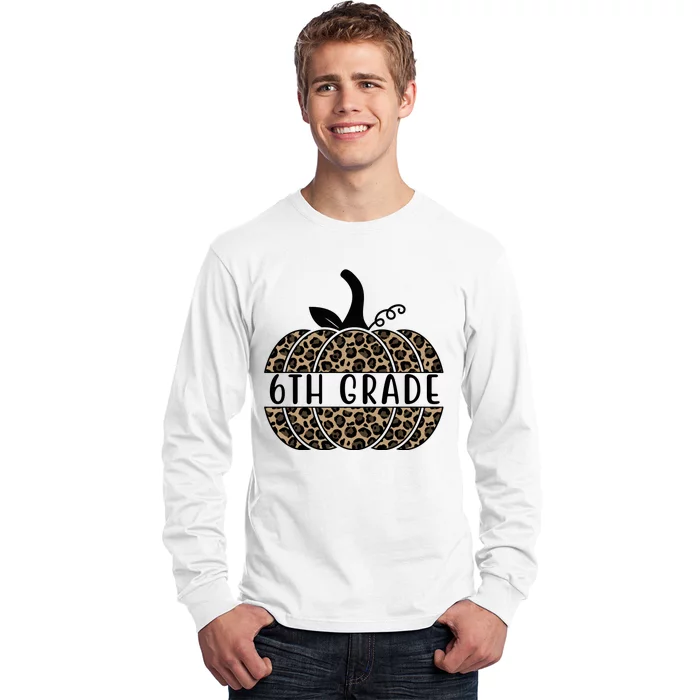 6th Grade Leopard Pumpkin Long Sleeve Shirt