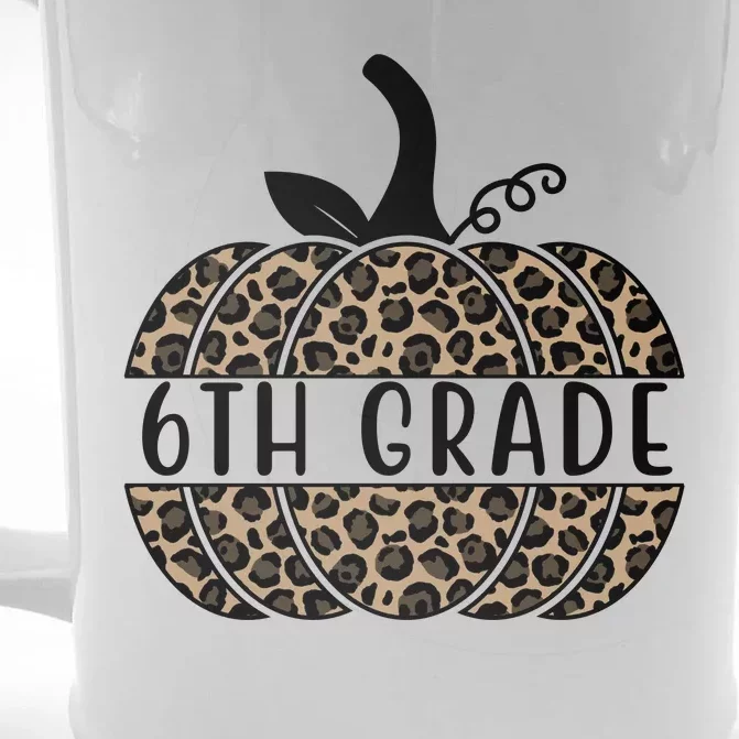 6th Grade Leopard Pumpkin Front & Back Beer Stein