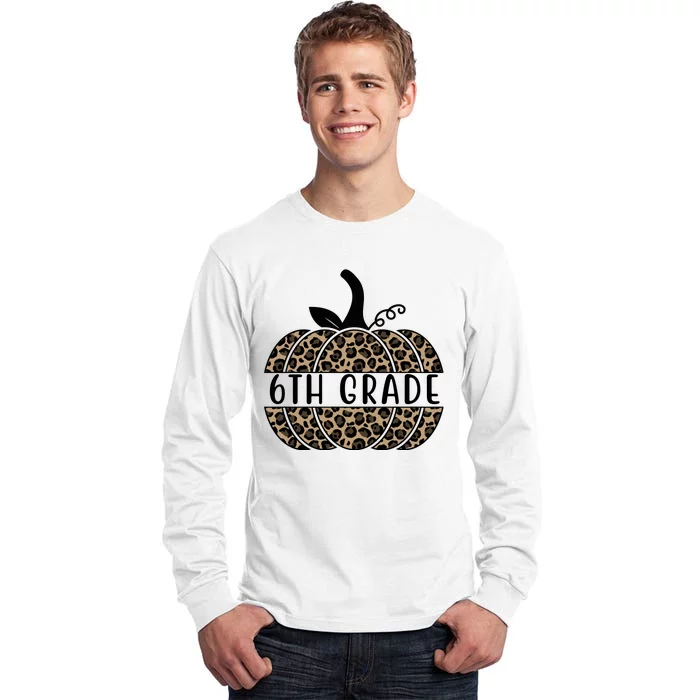 6th Grade Leopard Pumpkin Tall Long Sleeve T-Shirt