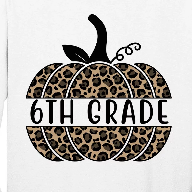 6th Grade Leopard Pumpkin Tall Long Sleeve T-Shirt