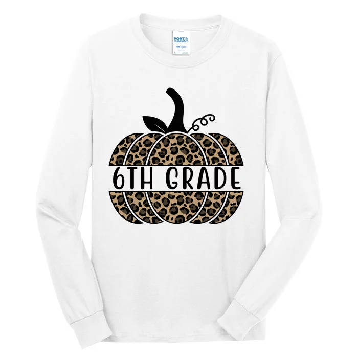 6th Grade Leopard Pumpkin Tall Long Sleeve T-Shirt