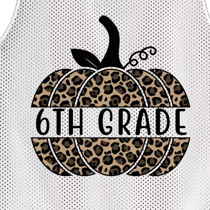 6th Grade Leopard Pumpkin Mesh Reversible Basketball Jersey Tank