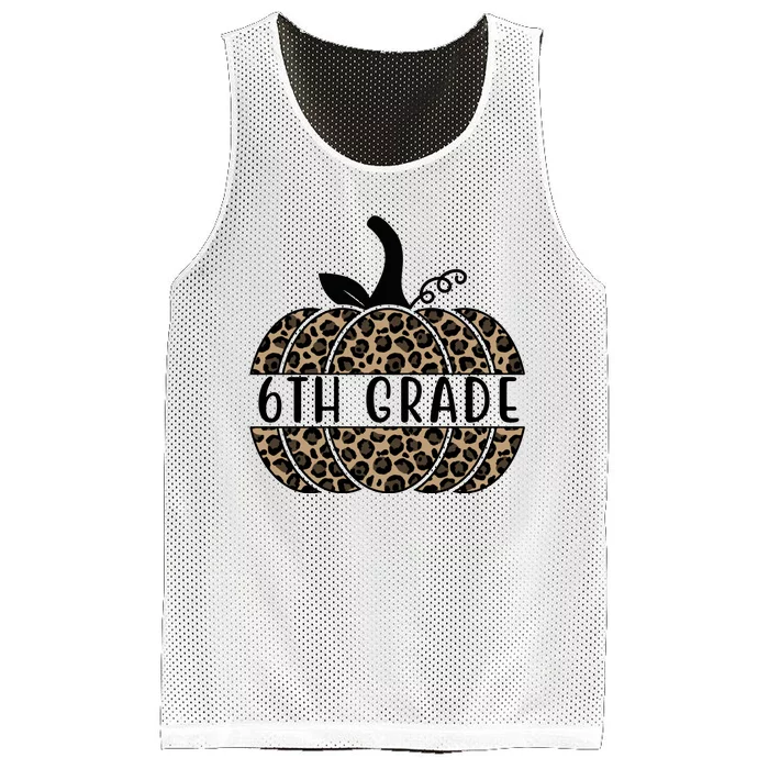 6th Grade Leopard Pumpkin Mesh Reversible Basketball Jersey Tank