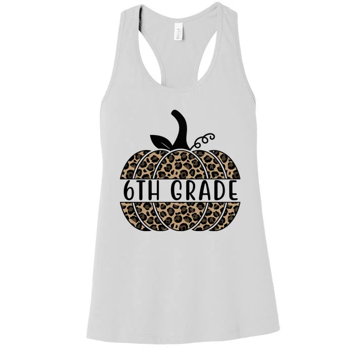 6th Grade Leopard Pumpkin Women's Racerback Tank