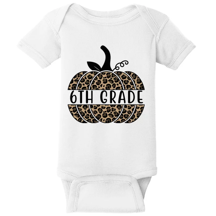 6th Grade Leopard Pumpkin Baby Bodysuit