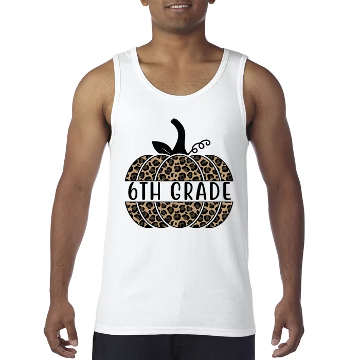 6th Grade Leopard Pumpkin Tank Top