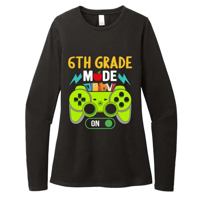 6Th Grade Mode On Gamer Back To School First Days Funny Gift Womens CVC Long Sleeve Shirt