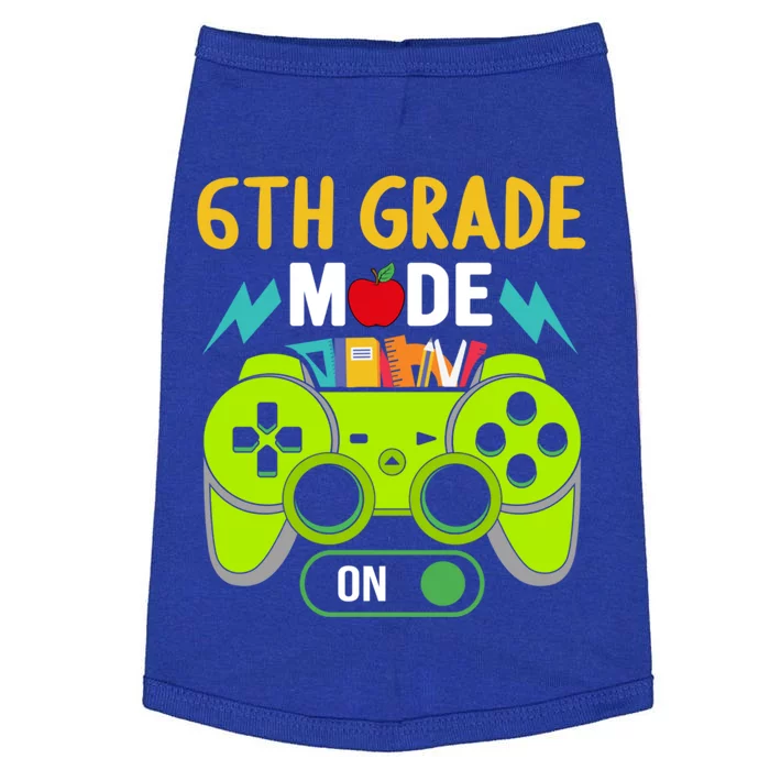 6Th Grade Mode On Gamer Back To School First Days Funny Gift Doggie Tank