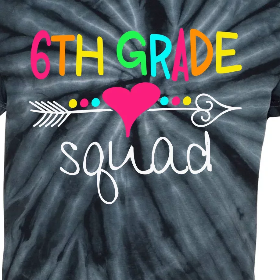 6th Grade Squad Sixth Teacher Student Team Back To School Gift Kids Tie-Dye T-Shirt