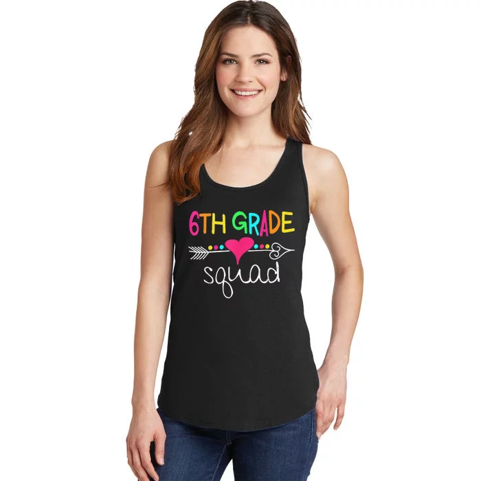 6th Grade Squad Sixth Teacher Student 100 Days Of School Ladies Essential Tank