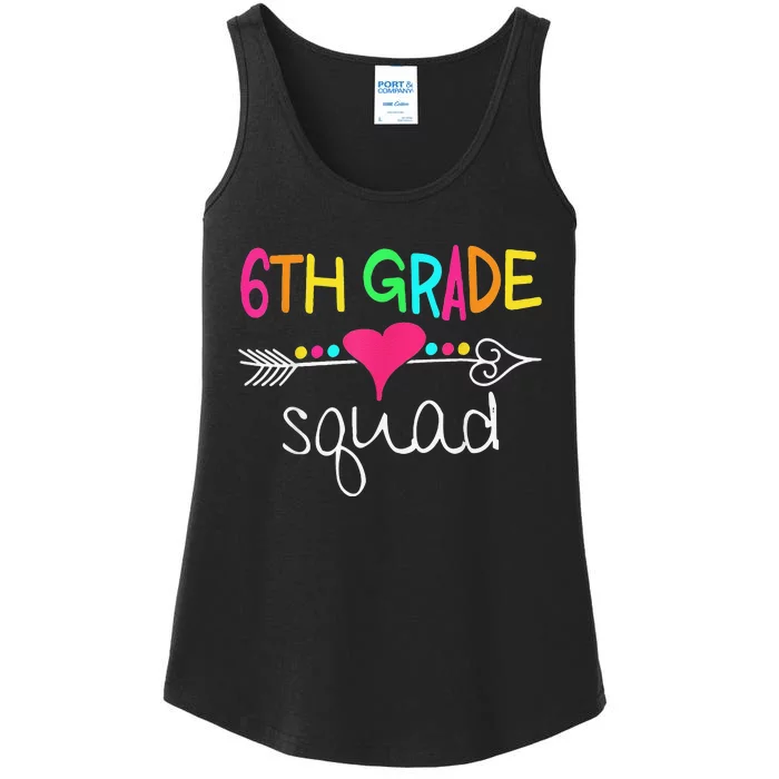 6th Grade Squad Sixth Teacher Student 100 Days Of School Ladies Essential Tank