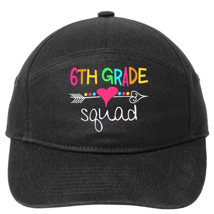 6th Grade Squad Sixth Teacher Student Team Back To School 7-Panel Snapback Hat