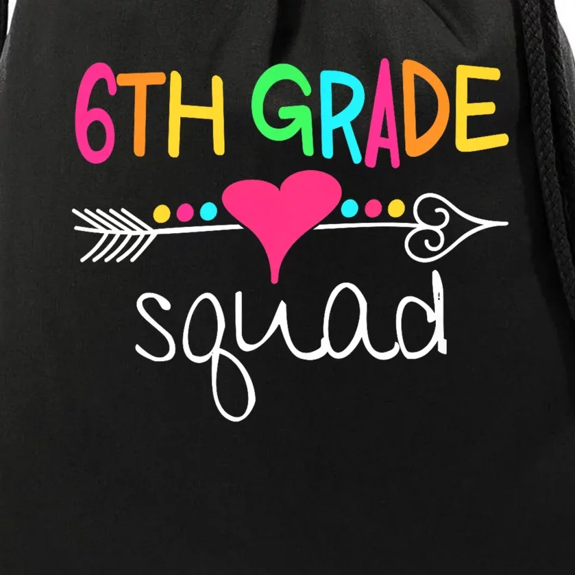 6th Grade Squad Sixth Teacher Student Team Back To School Drawstring Bag