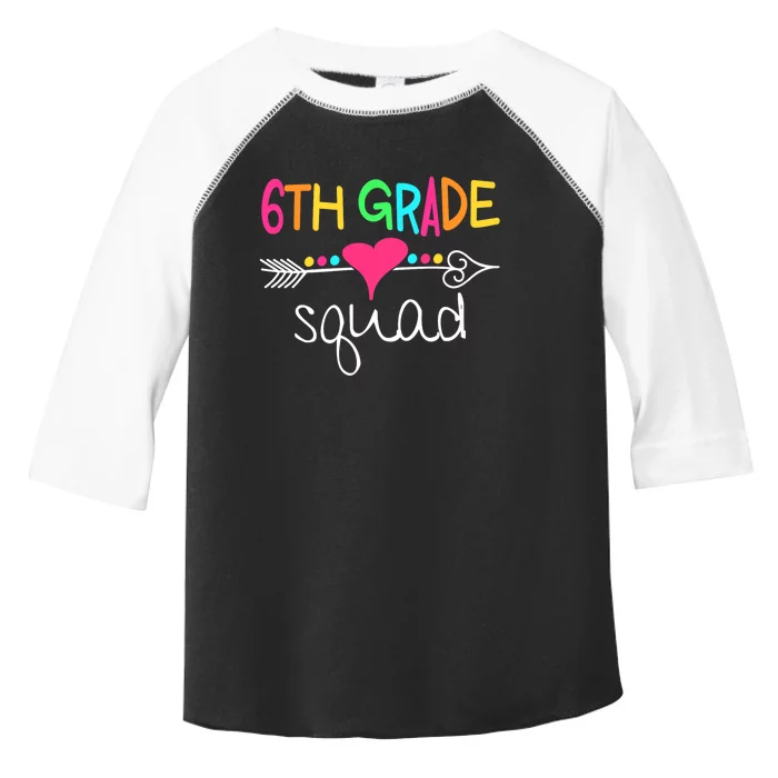 6th Grade Squad Sixth Teacher Student Team Back To School Toddler Fine Jersey T-Shirt