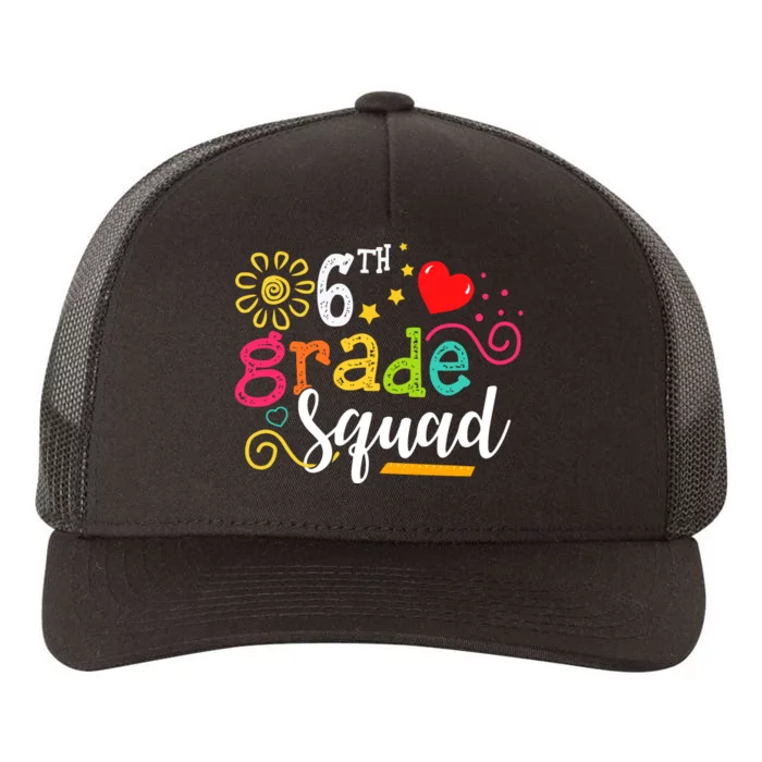 6th Grade Squad Student Teacher Gift Back To School Yupoong Adult 5-Panel Trucker Hat