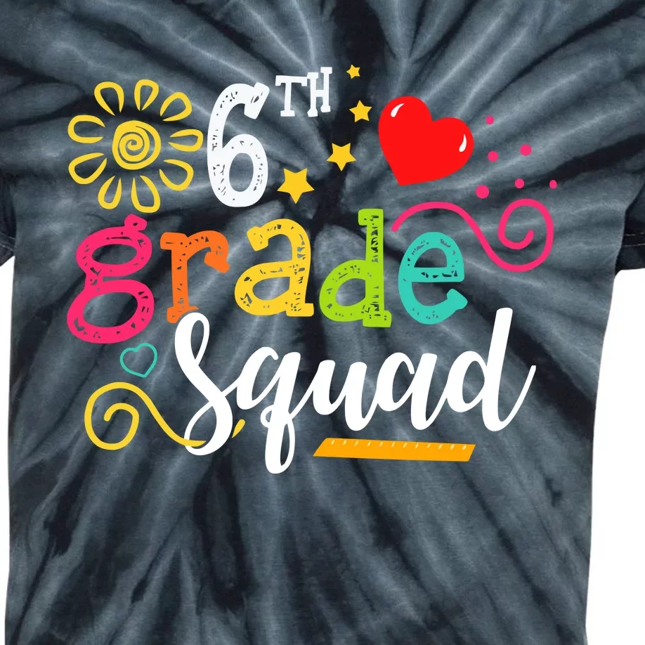 6th Grade Squad Student Teacher Gift Back To School Kids Tie-Dye T-Shirt