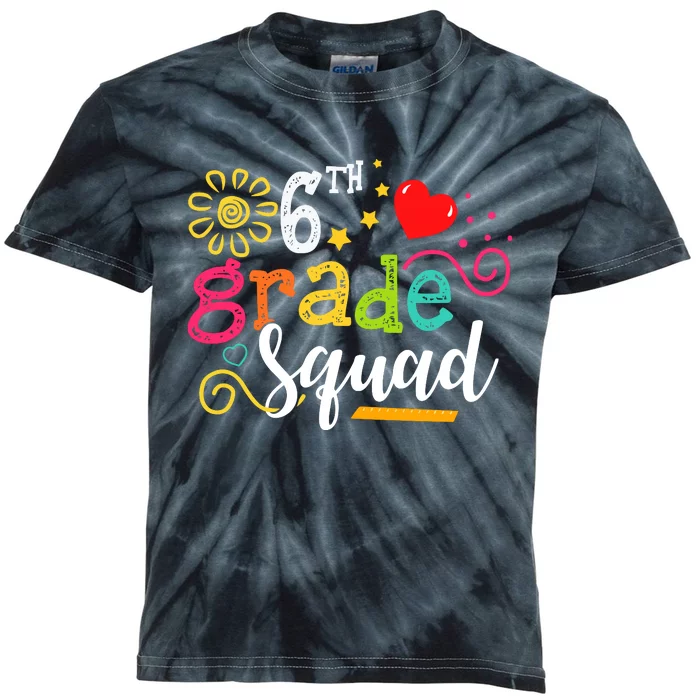 6th Grade Squad Student Teacher Gift Back To School Kids Tie-Dye T-Shirt