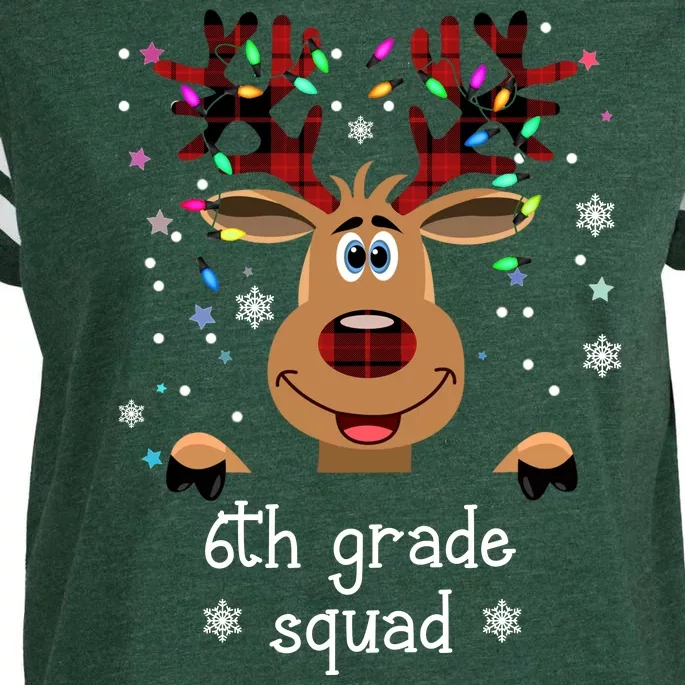 6th Grade Squad Reindeer Christmas Enza Ladies Jersey Football T-Shirt