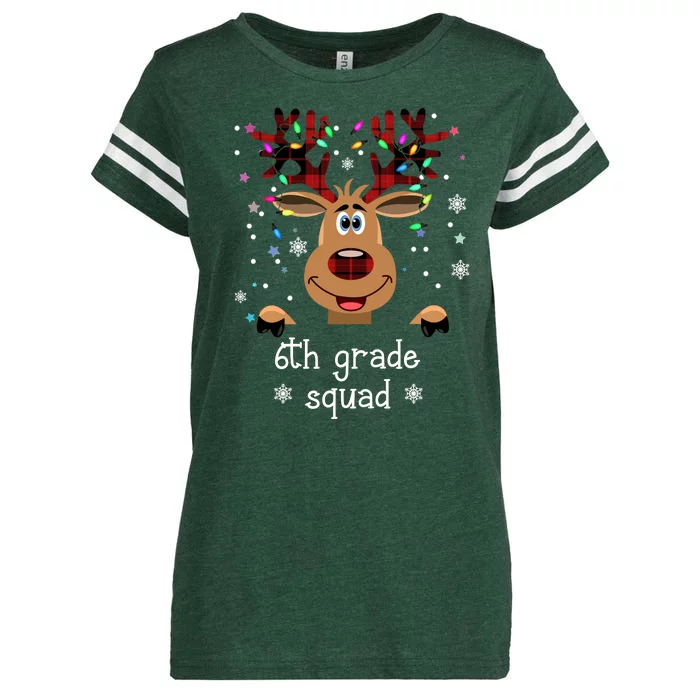 6th Grade Squad Reindeer Christmas Enza Ladies Jersey Football T-Shirt