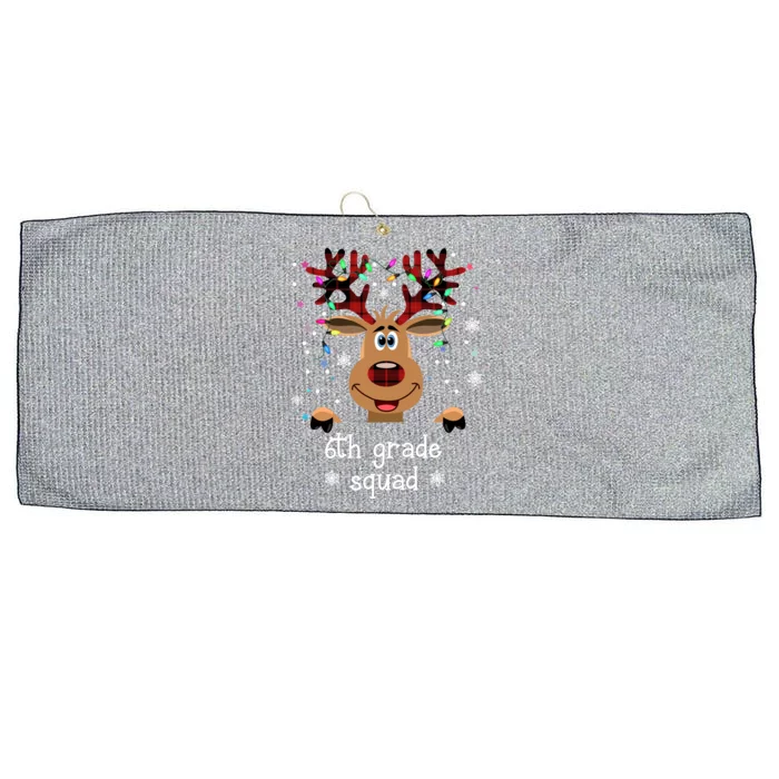 6th Grade Squad Reindeer Christmas Large Microfiber Waffle Golf Towel