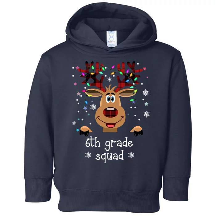 6th Grade Squad Reindeer Christmas Toddler Hoodie