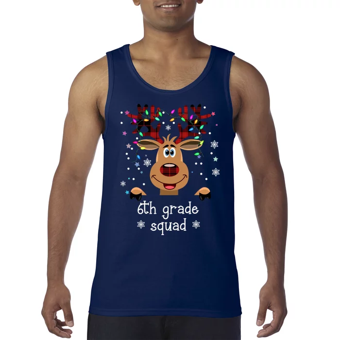 6th Grade Squad Reindeer Christmas Tank Top