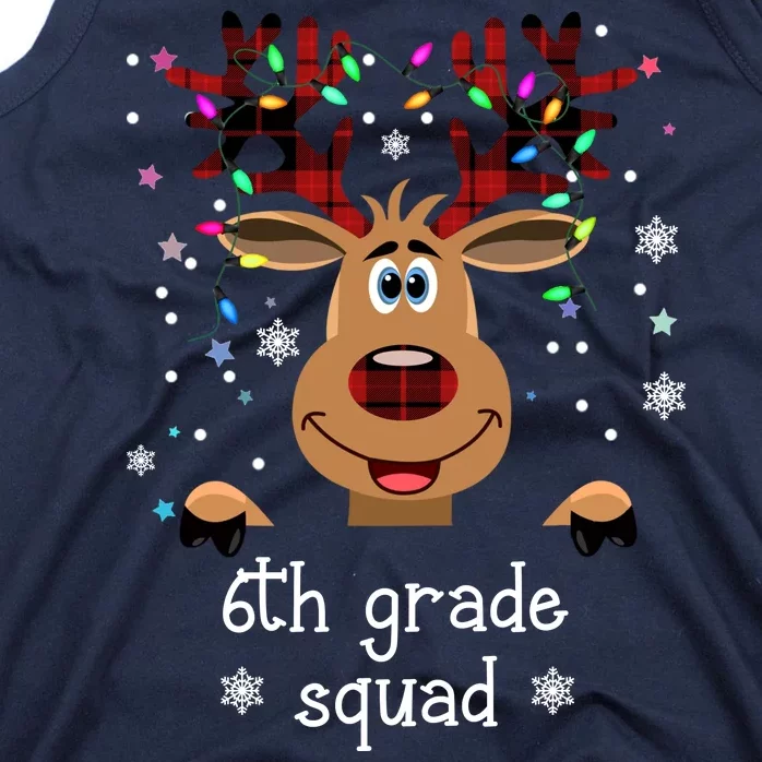 6th Grade Squad Reindeer Christmas Tank Top