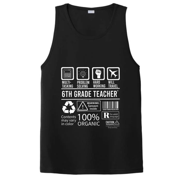 6th Grade Teacher MultiTasking Certified Job Gift Sixth Grade Performance Tank