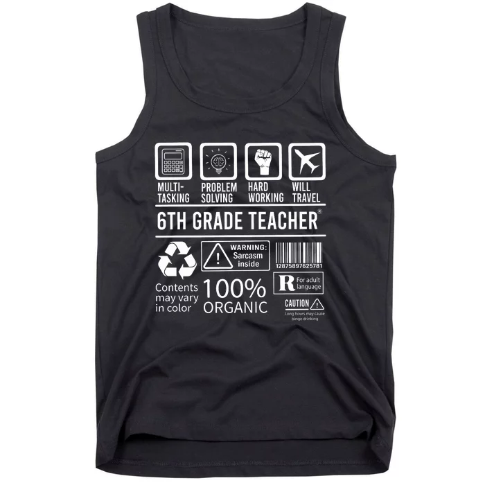 6th Grade Teacher MultiTasking Certified Job Back To School Gift Tank Top