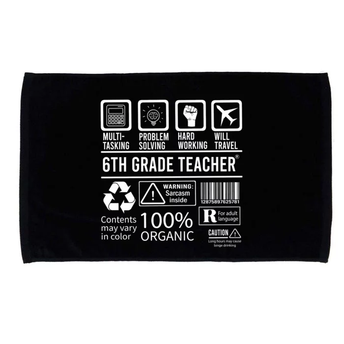 6th Grade Teacher MultiTasking Certified Job Back To School Gift Microfiber Hand Towel