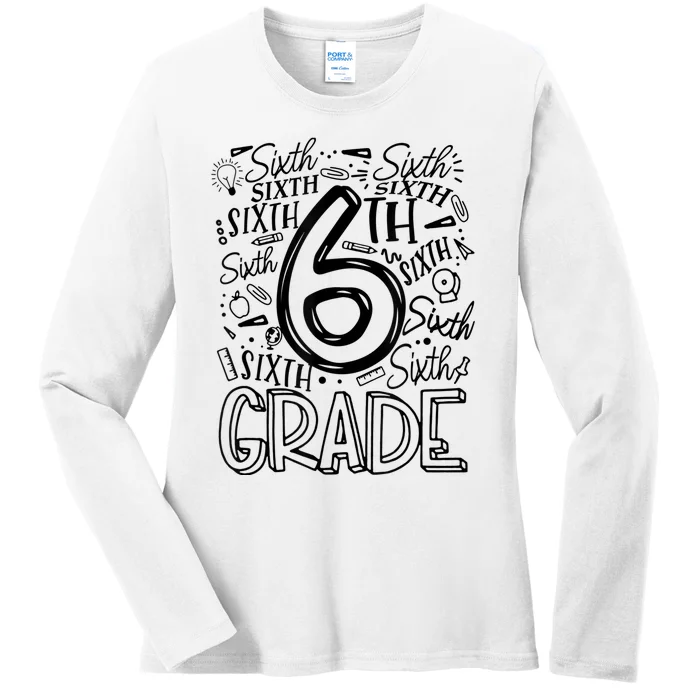 6th Grade Teacher Sixth Grade Teacher Teaching Job Ladies Long Sleeve Shirt