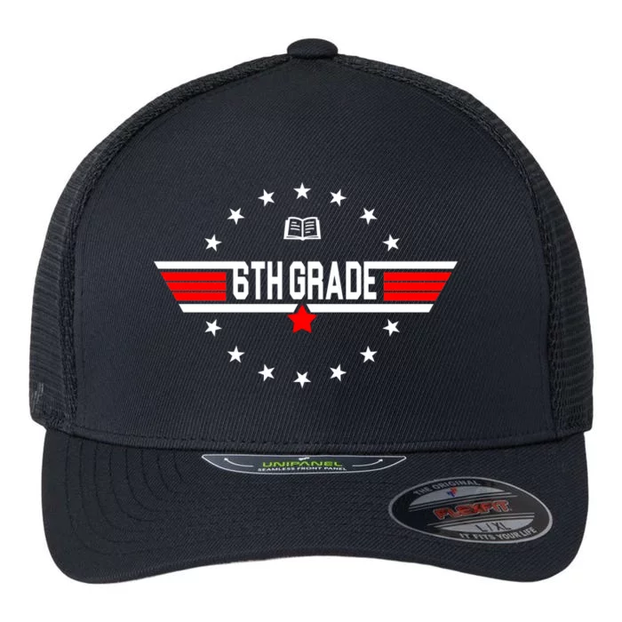 6th Grade Top Gun Pilot Back To School Flexfit Unipanel Trucker Cap