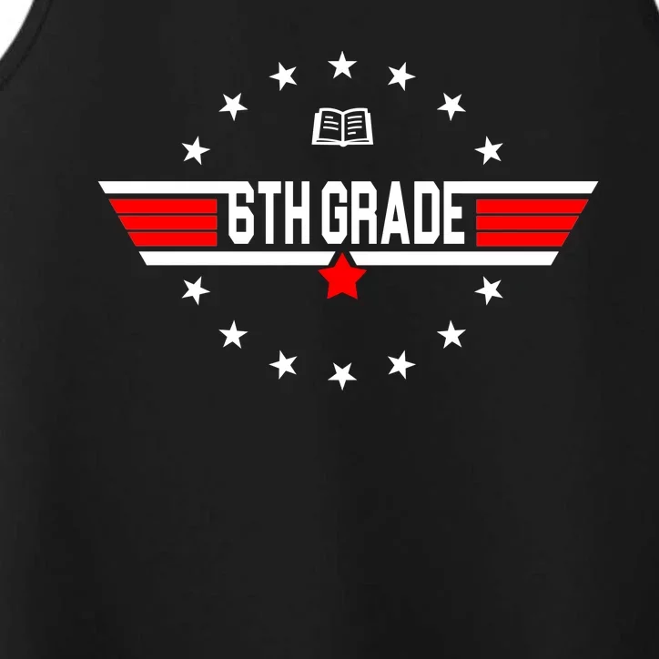 6th Grade Top Gun Pilot Back To School Performance Tank