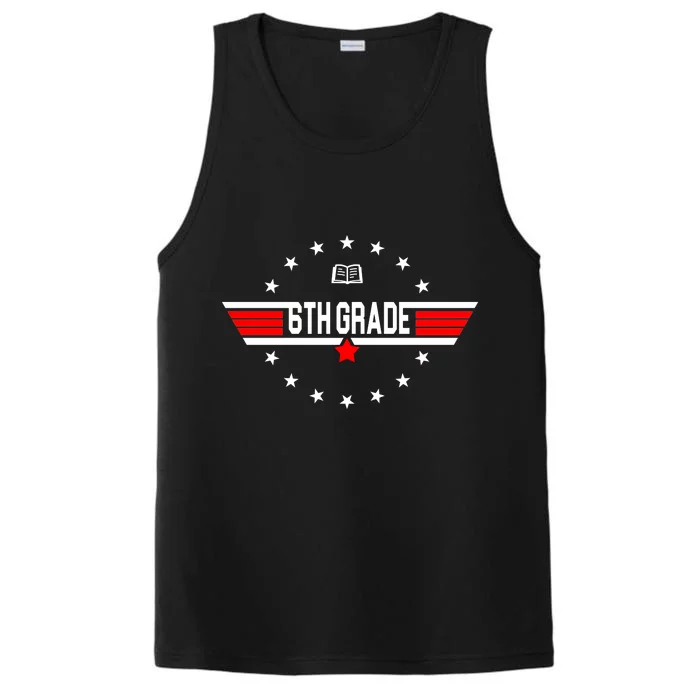 6th Grade Top Gun Pilot Back To School Performance Tank