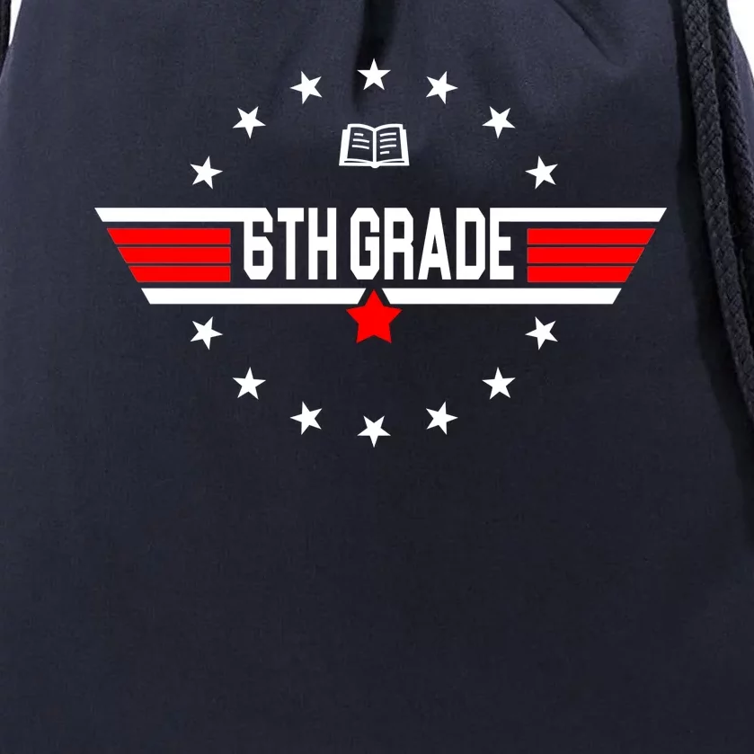 6th Grade Top Gun Pilot Back To School Drawstring Bag