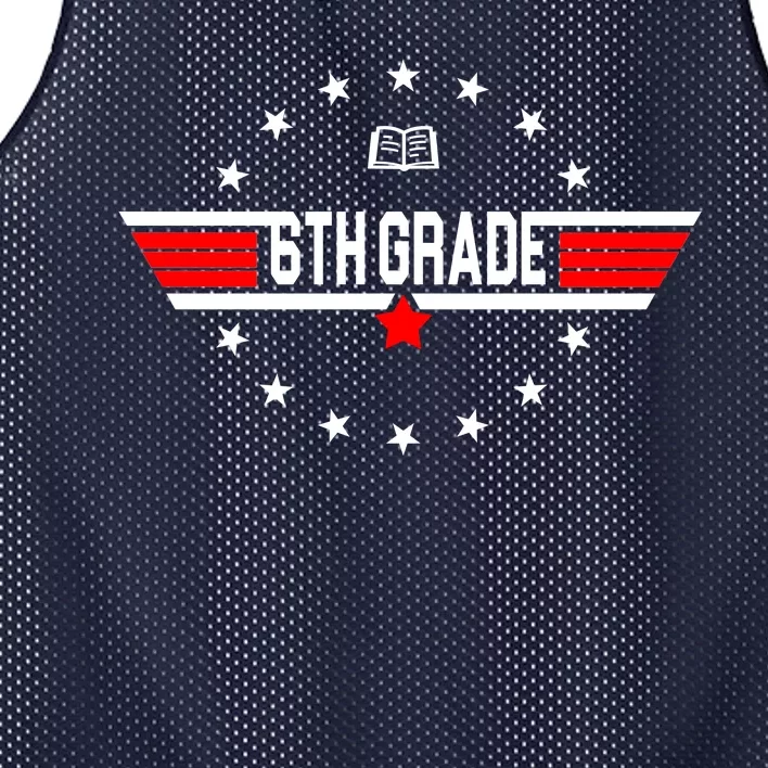 6th Grade Top Gun Pilot Back To School Mesh Reversible Basketball Jersey Tank