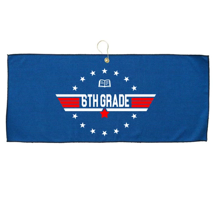 6th Grade Top Gun Pilot Back To School Large Microfiber Waffle Golf Towel