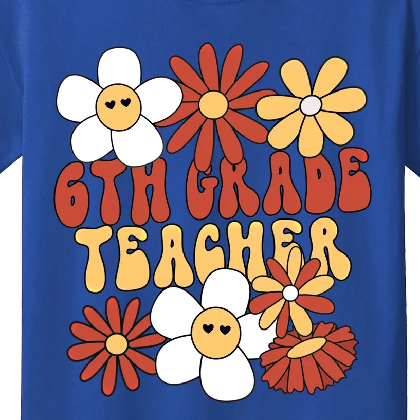 6Th Grade Teacher Groovy Sixth Grade Teacher Gift Kids T-Shirt