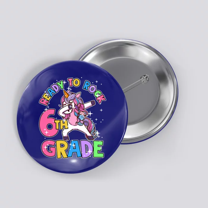 6Th Grade Unicorn First Day Of School Outfit Gift Button