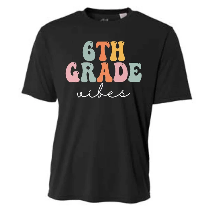 6th Grade Vibes Retro Groovy Wo Happy First Day Of School Cooling Performance Crew T-Shirt