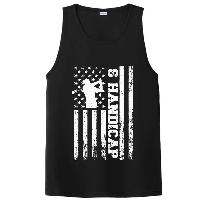 6 Handicap Golf Vintage American Flag Biden Trump Debate Performance Tank