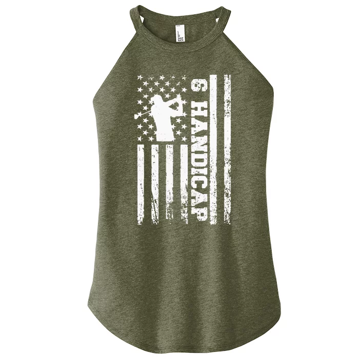 6 Handicap Golf Vintage American Flag Biden Trump Debate Women’s Perfect Tri Rocker Tank