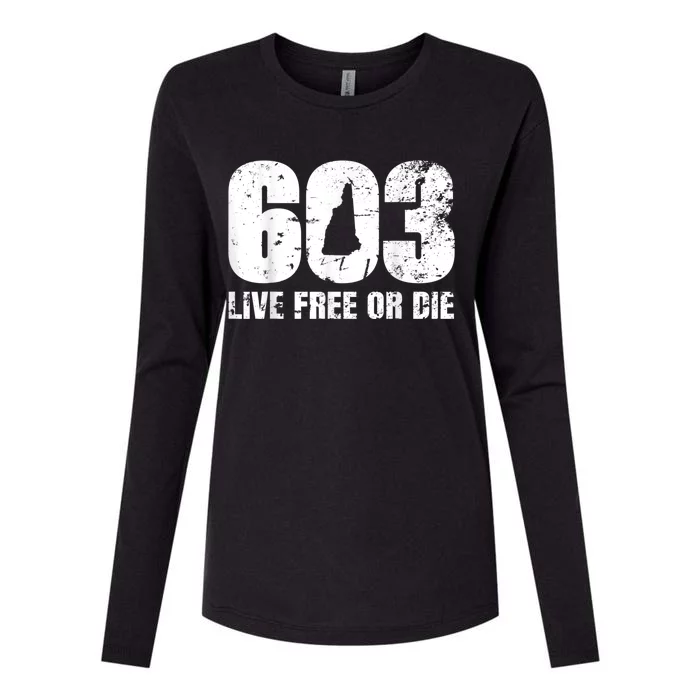 603 New Hampshire Product Live Free Or Die Womens Cotton Relaxed Long Sleeve T-Shirt